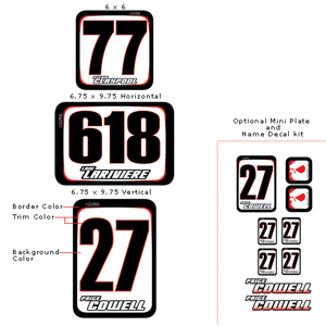 DFR Number Plate Background "Team" Grabbar & Bumper Plates (Sold In Quantities of Two)